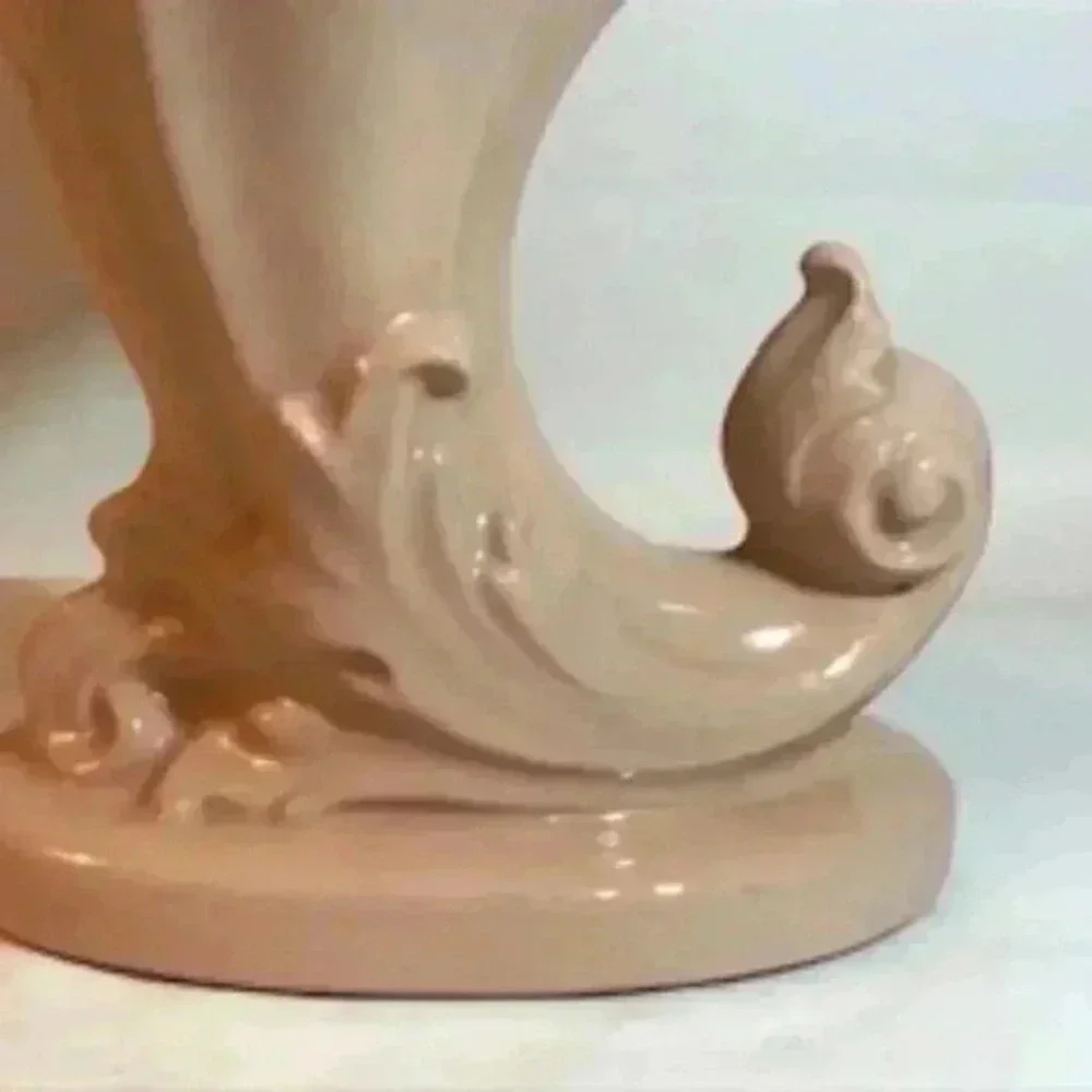 Pink Cornucopia Vintage Art Deco‎ Vase EUC